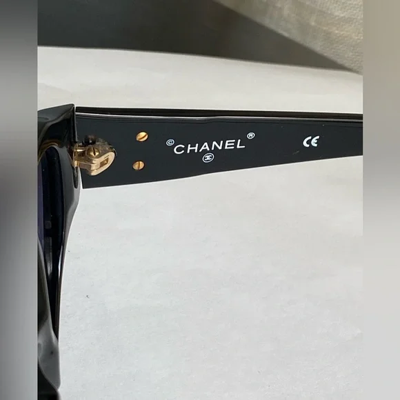 Chanel Black Sunglasses with Gold CC logo Accents - Picture 5 of 8